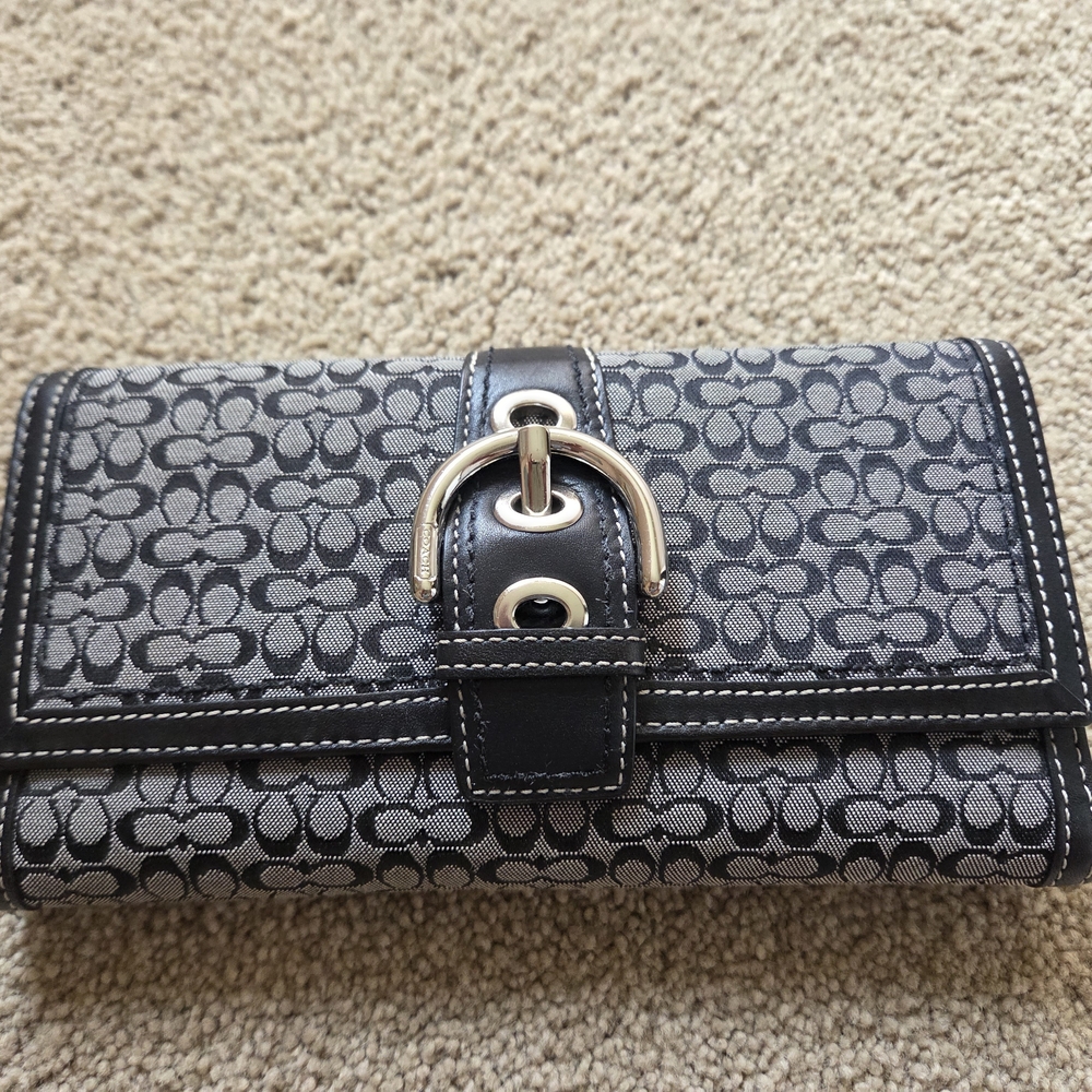 Coach Black and Gray Women's Wallet
